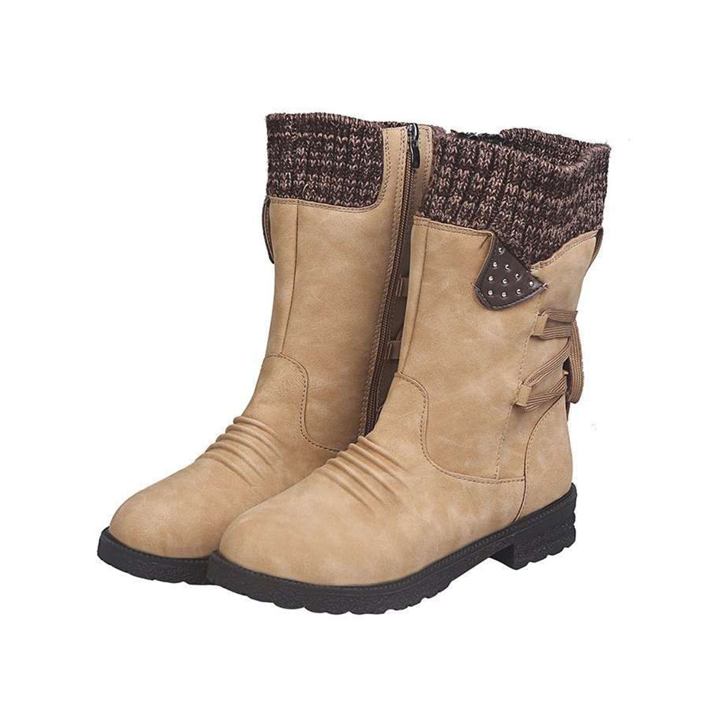 Betterthy Women's Waterproof Mid Calf Zipper Boots