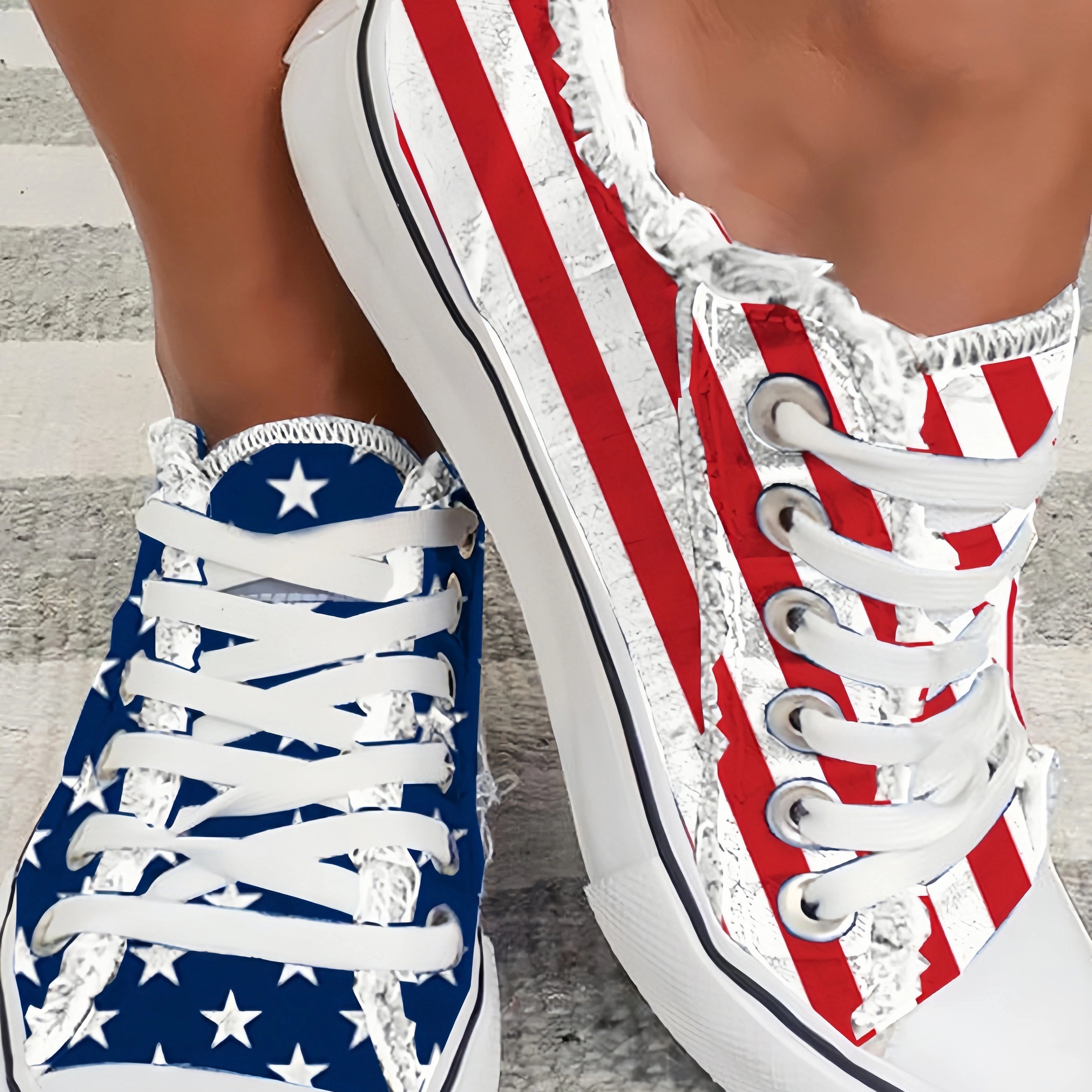 Betterthy Women's Sneakers Floral Lace-up Canvas Sneakers