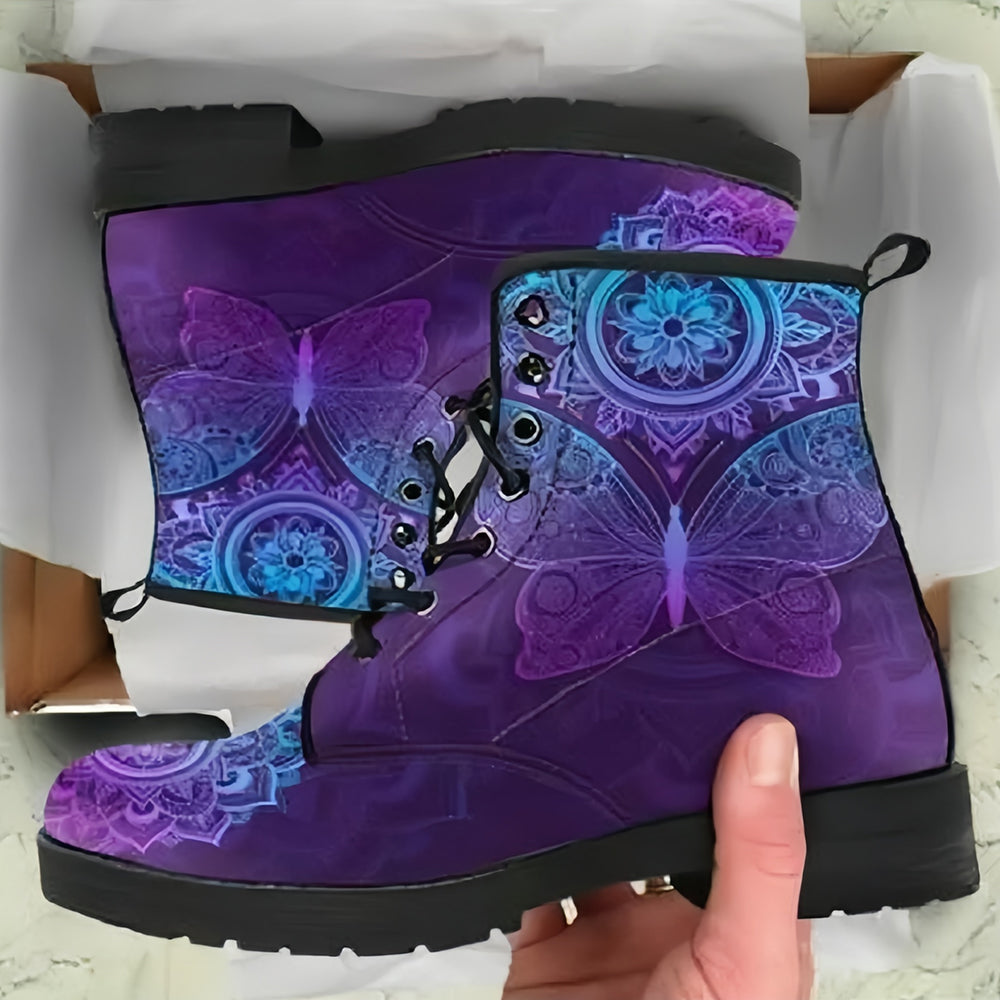 Betterthy Printing Retrol Style Skull Martin Boots for Men and Women