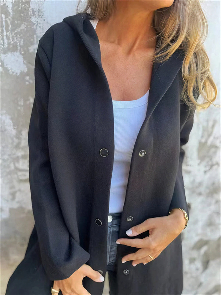 Casual Single Breasted Hooded Jacket