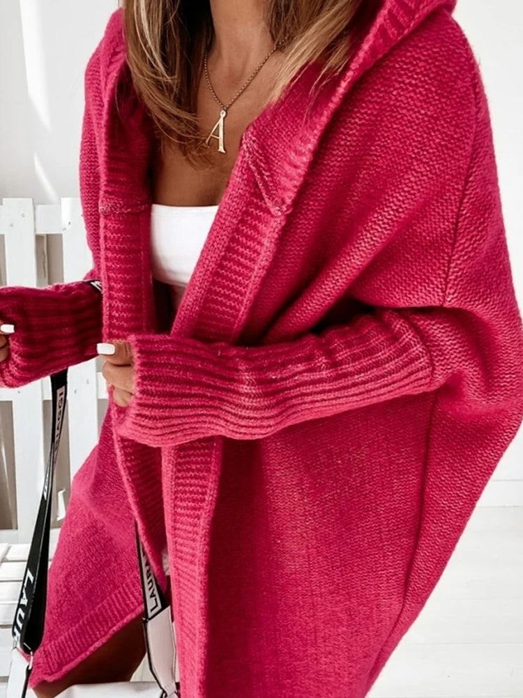 Betterthy 🔥2024 NEW Bat Sleeve Loose Hooded knitted Sweater Cardigan