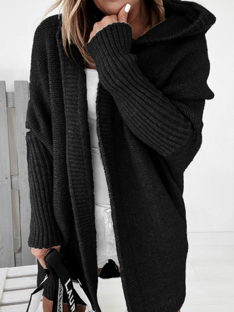 Betterthy 🔥2024 NEW Bat Sleeve Loose Hooded knitted Sweater Cardigan
